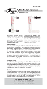 Thumbnail of document Manual - MM Mini-Master Flowmeter